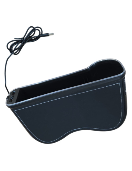 Tasca Portaoggetti Sedile Auto Universale con Illuminazione RGB e Doppia Porta USB