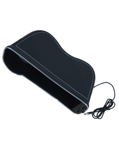 Tasca Portaoggetti Sedile Auto Universale con Illuminazione RGB e Doppia Porta USB