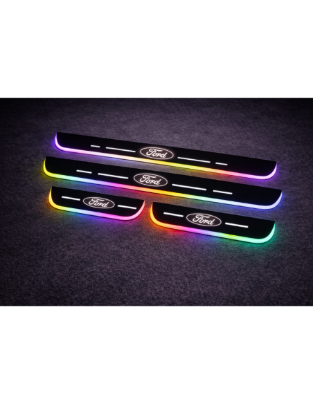4pz anteriore e posteriore battitacco LED Ford RGB senza fili adesivo