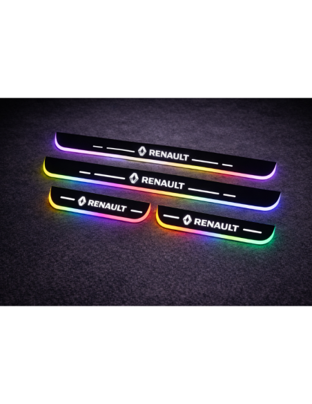 4pz anteriore e posteriore battitacco LED Renault RGB senza fili adesivo