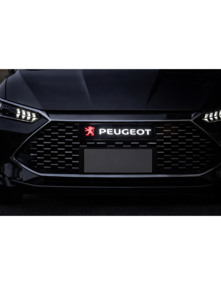 1x Distintivo con logo illuminato con emblema luminoso a LED per griglia anteriore Peugeot