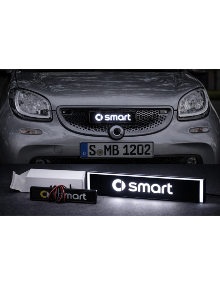 1x Distintivo con logo illuminato con emblema luminoso a LED per griglia anteriore Smart