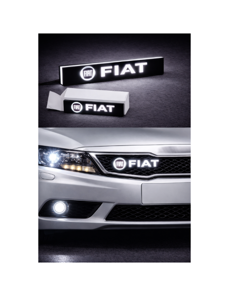 Distintivo LED FIAT Illuminato per Griglia Anteriore – Luce Bianca – Emblema Luminoso Plug & Play