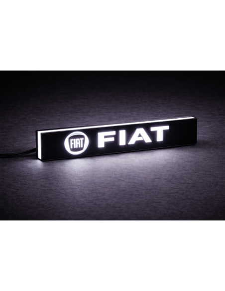 Distintivo LED FIAT Illuminato per Griglia Anteriore – Luce Bianca – Emblema Luminoso Plug & Play