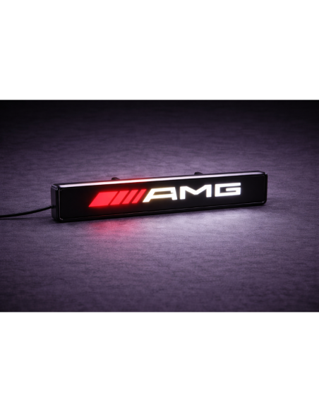 1x Distintivo con logo illuminato con emblema luminoso a LED per griglia anteriore AMG mercedes