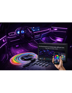 Kit di Illuminazione Ambientale per Auto 6m Fibra Ottica...