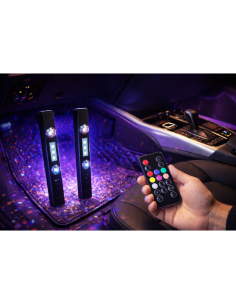 2x LED luce ambientale interna auto USB RGB senza fili