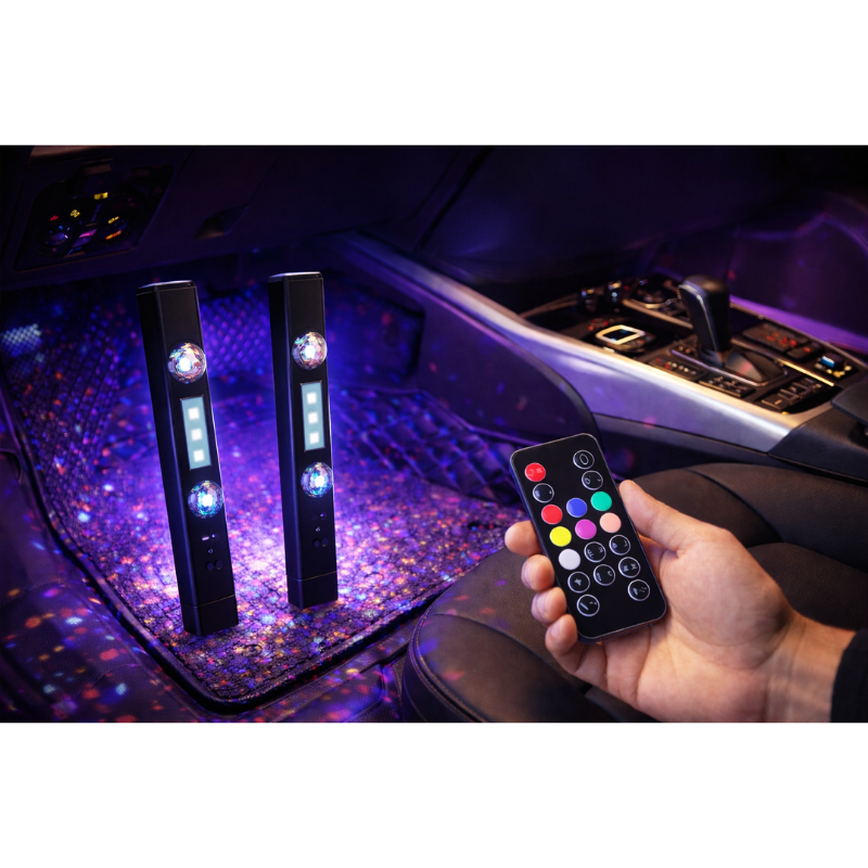 2x LED luce ambientale interna auto USB RGB...