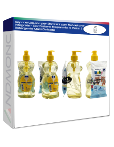 Sapone Liquido per Bambini con Salviettine Integrate –...