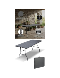 Tavolo Pieghevole 180x70 cm Effetto Legno – Tavolo... 2