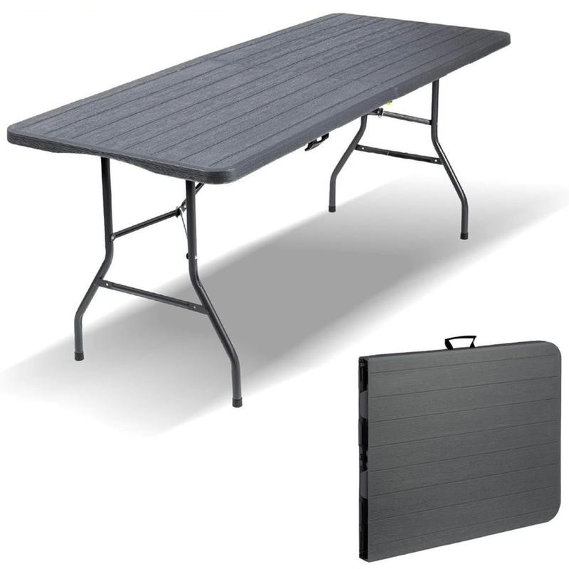 Tavolo Pieghevole 180x70 cm Effetto Legno –...