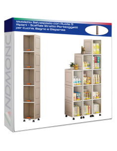 Mobiletto Salvaspazio con Ruote 5 Ripiani – Scaffale...