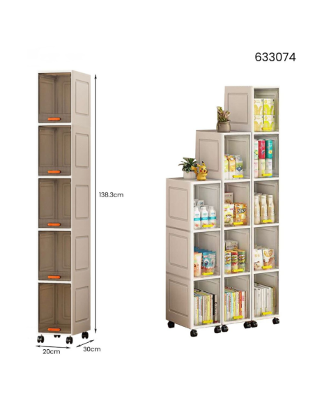copy of Mobiletto Salvaspazio con Ruote 5 Ripiani – Scaffale Stretto Portaoggetti per Cucina, Bagno e Dispensa