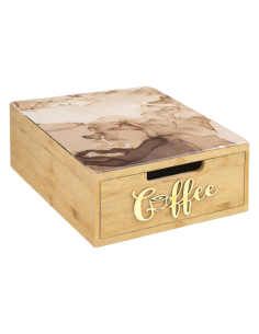 Portacialde caffè in bamboo con cassetto e piano effetto... 2