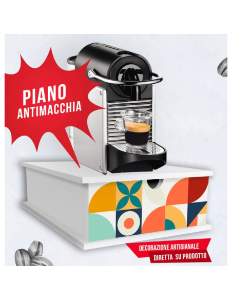 Portacialde Antimacchia Design Geometrico Moderno – Supporto Salvaspazio per Macchina Caffè