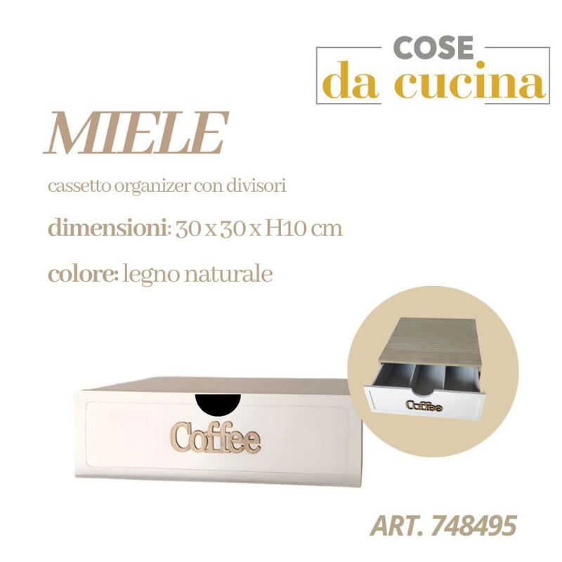 Cassetto Organizer Portacialde in Legno...