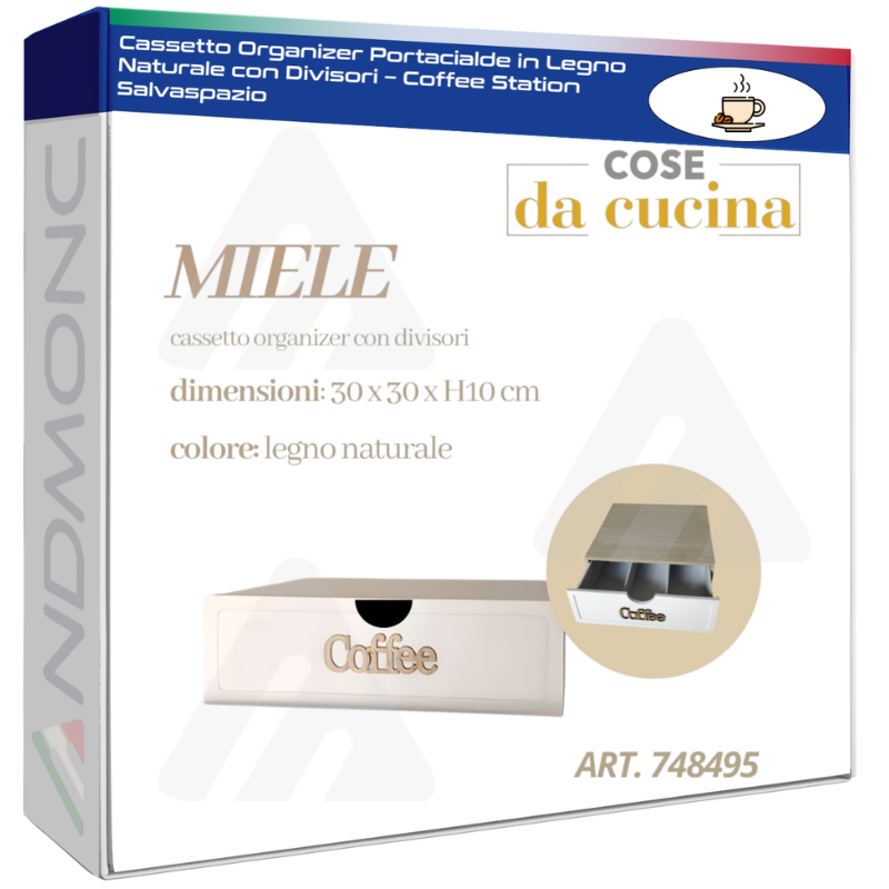Cassetto Organizer Portacialde in Legno...