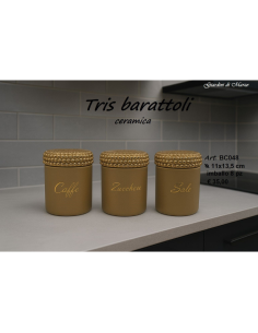 Tris Barattoli Cucina in Ceramica Oro – Set Caffè... 2
