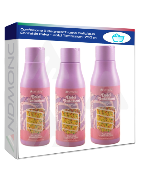 Confezione 3 Bagnoschiuma Delicious Confettis Cake – Dolci Tentazioni 750 ml