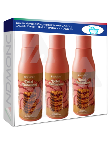 Confezione 3 Bagnoschiuma Cherry Crumb Cake – Dolci Tentazioni 750 ml