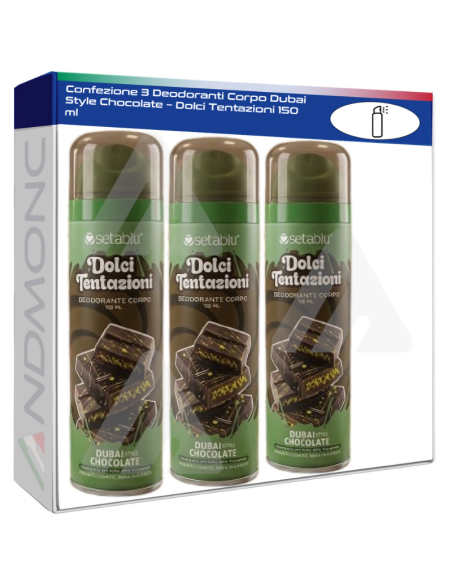 Confezione 3 Deodoranti Corpo Dubai Style Chocolate – Dolci Tentazioni 150 ml