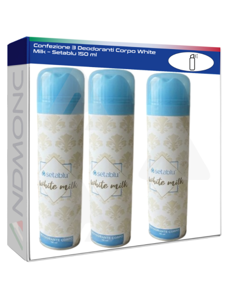 Confezione 3 Deodoranti Corpo White Milk – Setablu 150 ml