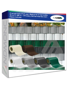 Frangivista PVC per Balcone e Cancello 19 cm x 35 m –...