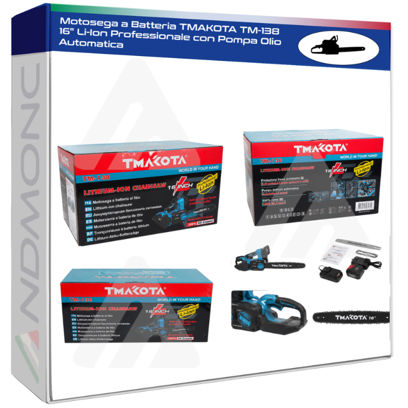 Motosega a Batteria TMAKOTA TM-138 16" Li-Ion...