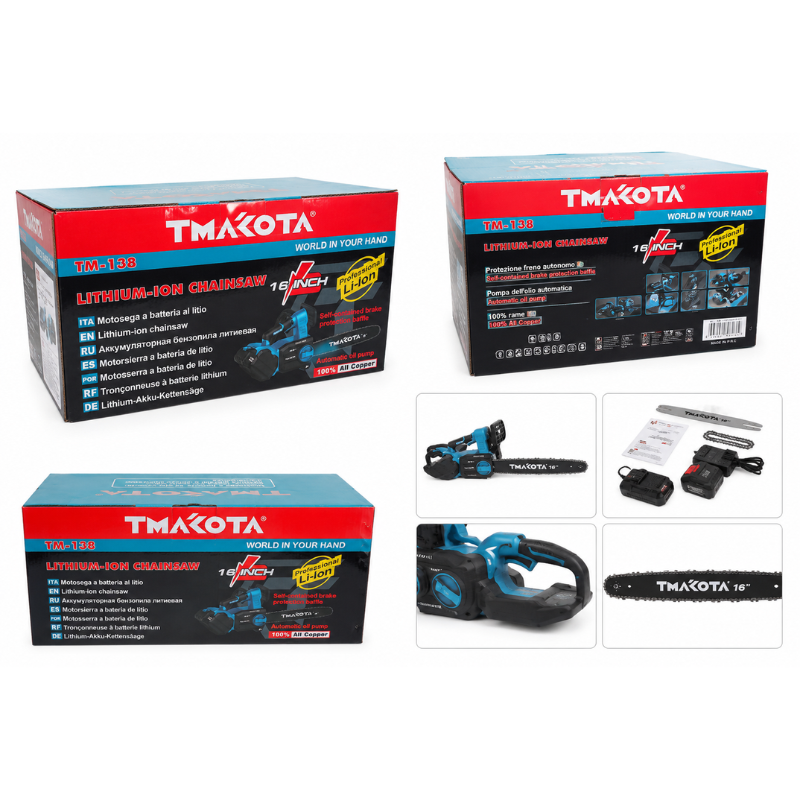 Motosega a Batteria TMAKOTA TM-138 16" Li-Ion...