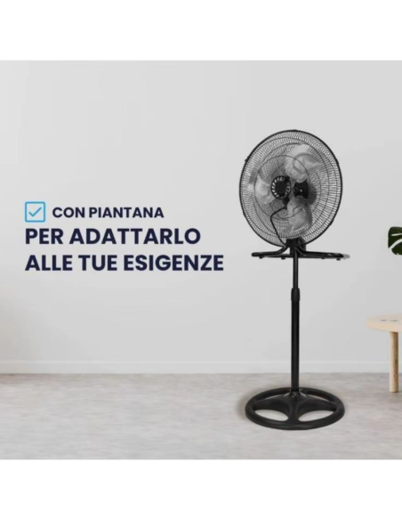 Ventilatore Manulife 3 in 1 75W Ø50 cm con Oscillazione Automatica e 3 Velocità