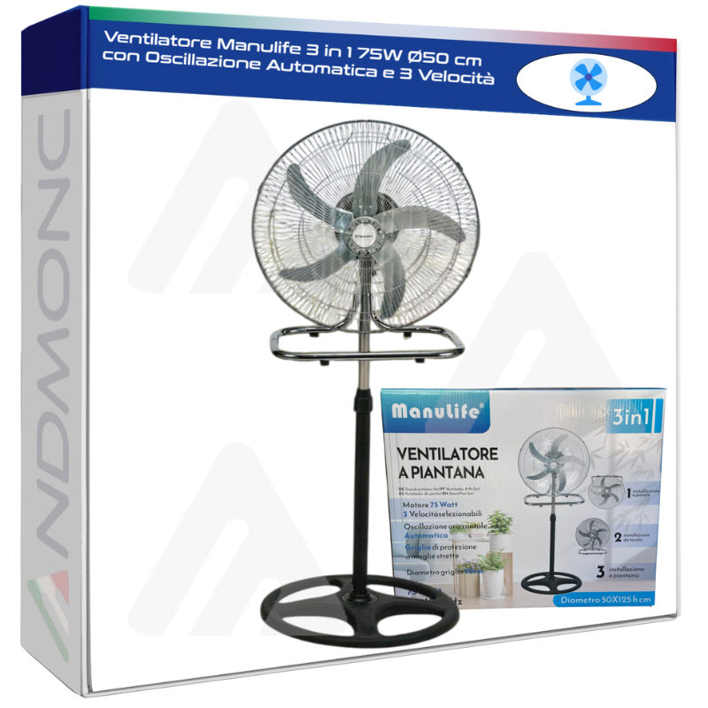 Ventilatore Manulife 3 in 1 75W Ø50 cm con...