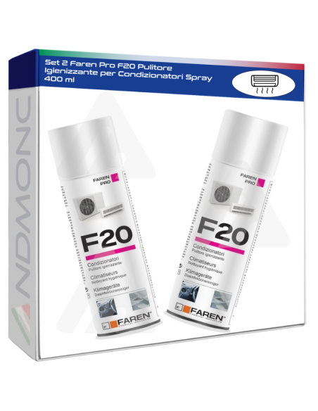 Set 2 Faren Pro F20 Pulitore Igienizzante per Condizionatori Spray 400 ml