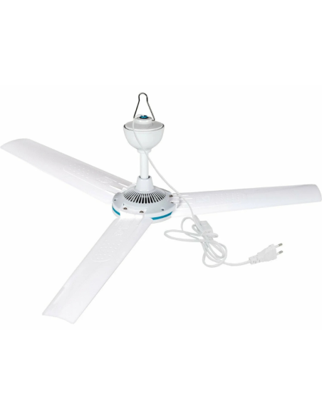 Ventilatore da Soffitto Portatile 23W con 3 Pale Ø 90 cm – Silenzioso con Gancio e Interruttore