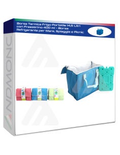 Borsa Termica Frigo Portatile 14,5 Litri con Freezerino...
