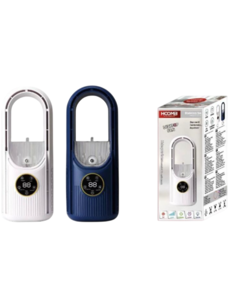 Ventilatore Senza Pale HOOMEI HM-8122T con Umidificatore, Timer 6 Ore e Luci LED RGB