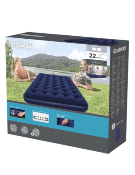 Materasso Gonfiabile Matrimoniale Bestway 191x137x22 cm in PVC Floccato Airbed