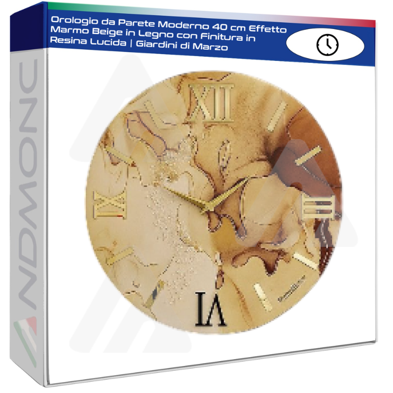 Orologio da Parete Moderno 40 cm Effetto Marmo...