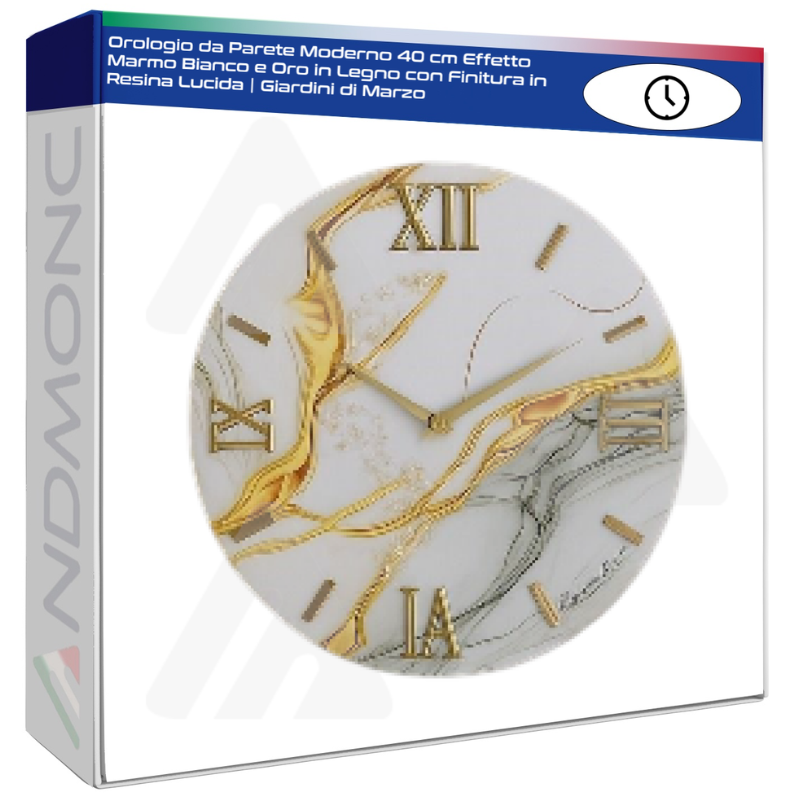 Orologio da Parete Moderno 40 cm Effetto Marmo...