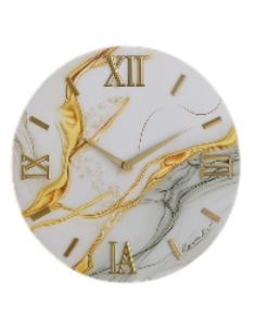 Orologio da Parete Moderno 40 cm Effetto Marmo Bianco e... 2