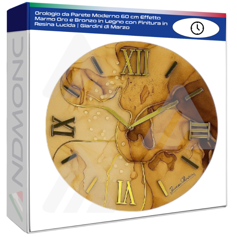 Orologio da Parete Moderno 60 cm Effetto Marmo...