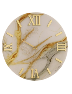Orologio da Parete Moderno 60 cm Effetto Marmo Bianco e... 2
