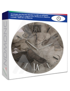 Orologio da Parete Moderno 80 cm Effetto Marmo Grigio in...