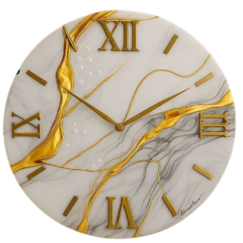 Orologio da Parete Moderno 80 cm Effetto Marmo...