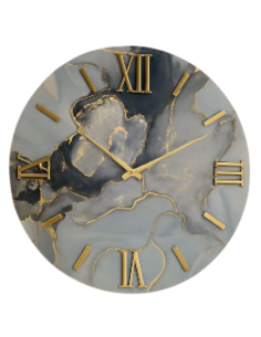 Orologio da Parete Moderno 80 cm Effetto Marmo Blu e Oro... 2