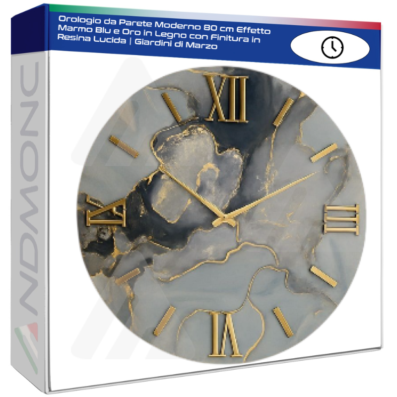 Orologio da Parete Moderno 80 cm Effetto Marmo...