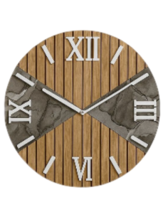 Orologio da Parete Moderno 40 cm Effetto Legno e Marmo... 2