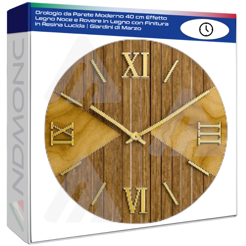 Orologio da Parete Moderno 40 cm Effetto Legno...