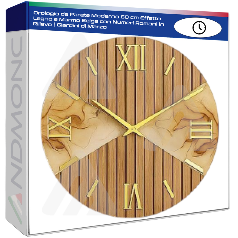 Orologio da Parete Moderno 60 cm Effetto Legno...