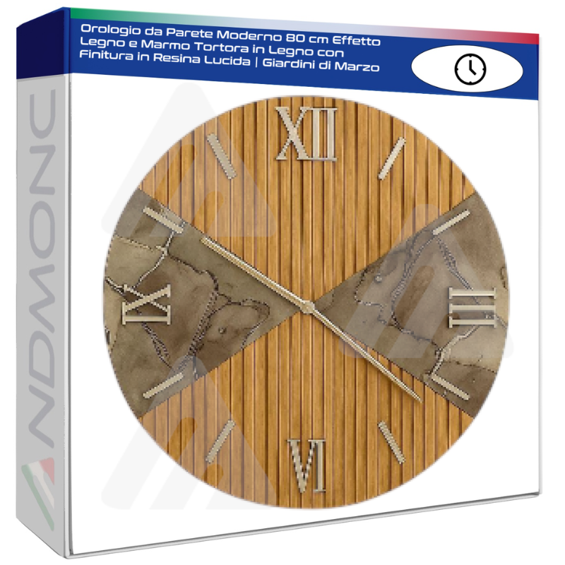 Orologio da Parete Moderno 80 cm Effetto Legno...