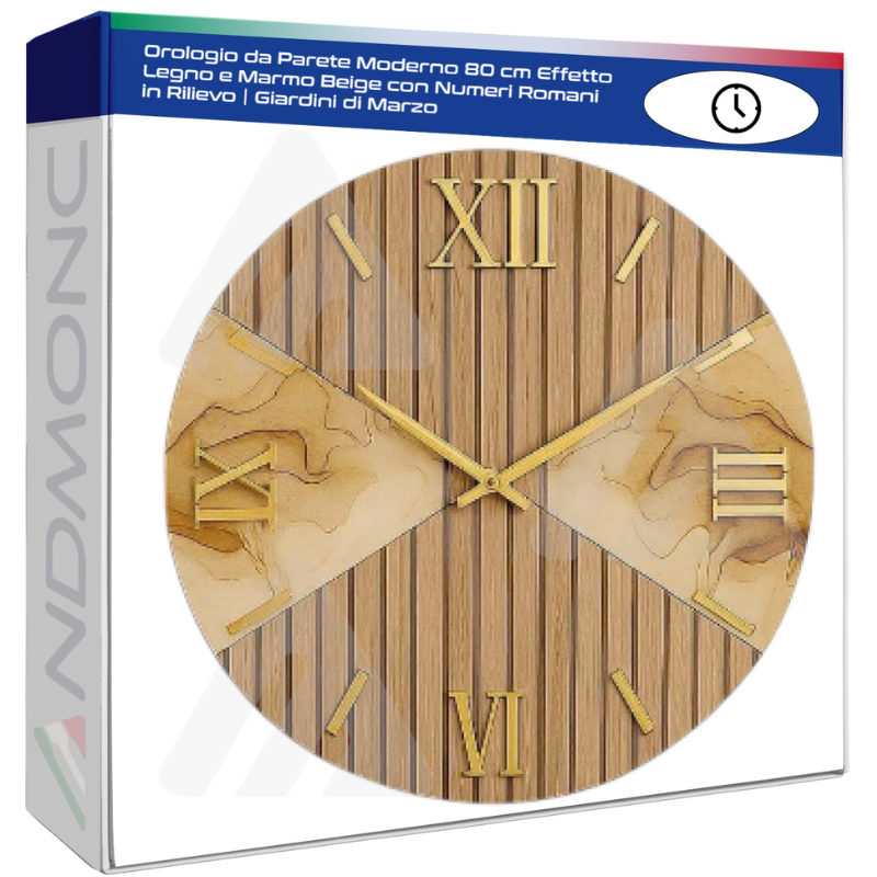 Orologio da Parete Moderno 80 cm Effetto Legno...